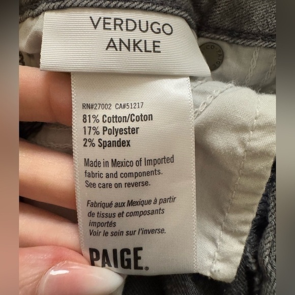 PAIGE Verdugo Ankle Jeans Size 25 GUC - Picture 8 of 8